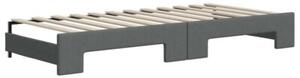 Sofa rozsuwana, ciemnoszara, 100x200 cm, tkanina