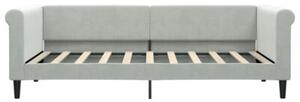 Sofa z materacem do spania, jasnoszara, 90x190 cm, aksamit