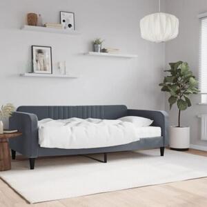 Sofa z materacem do spania, ciemnoszara, 90x190 cm, aksamit