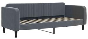 Sofa rozsuwana z materacami, ciemnoszara, 90x190 cm, aksamit