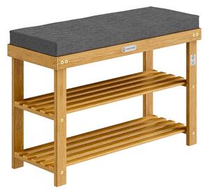 Casaria Szafka na buty z akacji z siedziskiem 70 × 33 × 48 cm