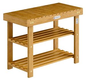 Casaria Szafka na buty z akacji z ławką 70 × 33 × 46 cm