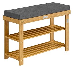 Casaria Szafka na buty z akacji z siedziskiem 90 × 30 × 48 cm