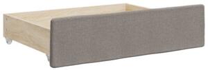 Sofa rozsuwana z szufladami, taupe, 100x200 cm, tkanina