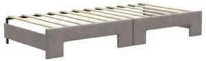 Sofa rozsuwana z szufladami, taupe, 90x200 cm, tkanina