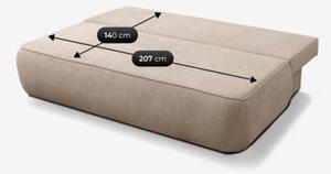 Sofa Rozkładana Kanapa z Funkcją Spania Dwuosobowa Do Salonu Beżowa ARVETO