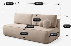 Sofa Rozkładana Kanapa z Funkcją Spania Dwuosobowa Do Salonu Beżowa ARVETO