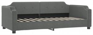 Sofa rozsuwana z materacami, ciemnoszara, 80x200 cm, tkanina