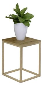 Stojący kwietnik w stylu glamour złoty + dąb artisan P2-D29
