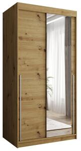 Szafa przesuwna z lustrem Garderoba SIMA T2 100 artisan + u. srebrny