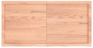 Półka, brązowa, 120x60x(2-6) cm, lakierowane lite drewno dębowe