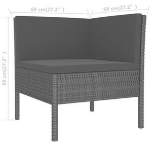 Zestaw Mebli Ogrodowych Komplet Wypoczynkowy Z Poduszkami 6-Częściowy Czarny Rattan Na Taras Balkon Ogród