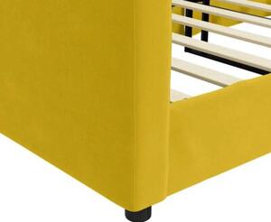Sofa z funkcją spania, żółta, 100x200 cm, obita aksamitem
