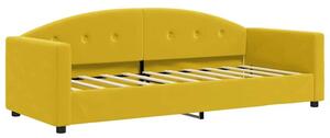 Sofa z funkcją spania, żółta, 80x200 cm, obita aksamitem