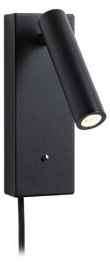 Lampa Ścienna Paulmann, Hulda USB, ściemnialny, czarny, sypialnia, metal, nowoczesny