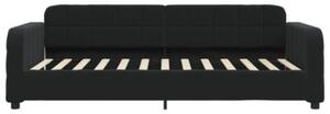 Sofa z funkcją spania, czarna, 90x200 cm, obita aksamitem