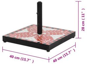 Kwadratowa podstawa pod parasol, terakotowo-biała, 12 kg