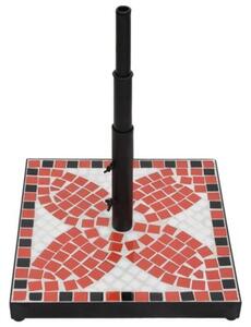 Kwadratowa podstawa pod parasol, terakotowo-biała, 12 kg