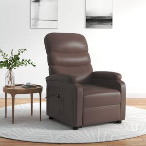 Fotel ułatwiający wstawanie, brązowy, sztuczna skóra