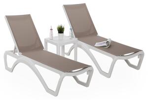 Leżaki HOME & GARDEN Monako 985424 Biało-brązowy