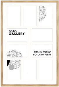 Ramka na zdjęcia 10 zdjęć 10x15 cm rama kolor dębowy foto galeria 40x60 cm FRAMAI®