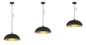 Lampa wisząca Light Home LH Misa 1xE27 klosz 37cm czarny/złoty