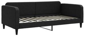 Sofa z materacem do spania, czarna, 100x200 cm, tkanina