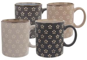 Orion Komplet kubków ceramicznych KWIATY 350 ml, 4 szt