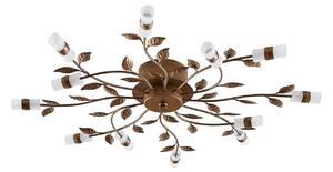 Lampa Sufitowa Lindby, Bentas, antyczny mosiądz, salon, metal, florentyński
