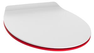 Duschy Slim Sense deska sedesowa wolnoopadająca uniwersalna biała/czerwona 805-43