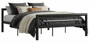 Czarne metalowe łóżko w stylu loftowym 140x200 cm D7-B52