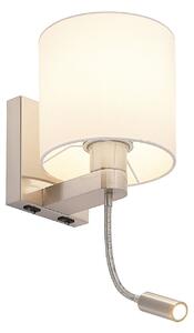 Lampa Ścienna Lucande, Brinja, metaliczny, salon, tkanina | tekstylia, nowoczesny