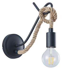 Lampa Ścienna Lucande, Ropina, ściemnialny, czarny, salon, metal, vintage