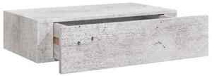 Półki ścienne z szufladą, 2 szt., szare, 40x23,5x10 cm, mdf