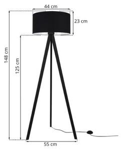 Lampa podłogowa trójnóg czarny Light Home LH Gaja 1xE27 44cm abażur walec czarny