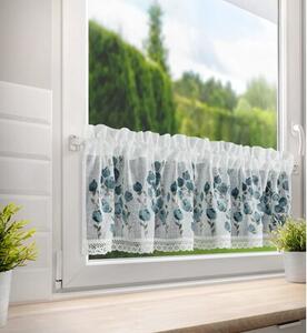 Firana gotowa EUROFIRANY Pola 150 x 30 cm BiaÅo-niebieski
