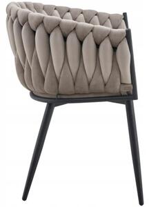 Nowoczesne stylowe krzesło jadalnia salon welur glamour KT220 taupe
