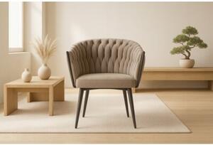Nowoczesne stylowe krzesło jadalnia salon welur glamour KT220 taupe