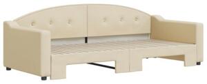 Sofa rozsuwana, kremowa, 90x200 cm, tkanina