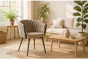 Nowoczesne stylowe krzesło jadalnia salon welur glamour KT220 taupe