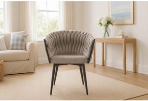 Nowoczesne stylowe krzesło jadalnia salon welur glamour KT220 taupe