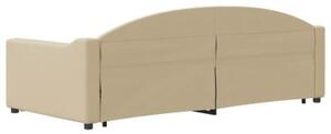 Sofa rozsuwana, kremowa, 90x200 cm, tkanina