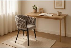 Nowoczesne stylowe krzesło jadalnia salon welur glamour KT220 taupe