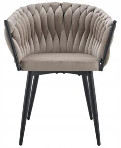 Nowoczesne stylowe krzesło jadalnia salon welur glamour KT220 taupe