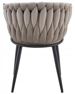 Nowoczesne stylowe krzesło jadalnia salon welur glamour KT220 taupe