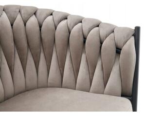 Nowoczesne stylowe krzesło jadalnia salon welur glamour KT220 taupe