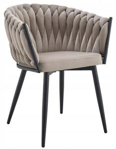 Nowoczesne stylowe krzesło jadalnia salon welur glamour KT220 taupe