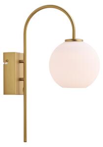 Lampa Ścienna Herstal, Ballon, ściemnialny, złoty | mosiężny, salon, szkło, nowoczesny