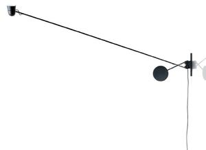 Lampa Ścienna Luceplan, Counterbalance, czarny, salon, metal, design