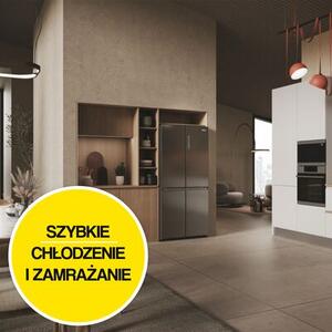 Lodówka HAIER HCR3818ENMD Side by Side No Frost 181.5cm Ciemny Inox